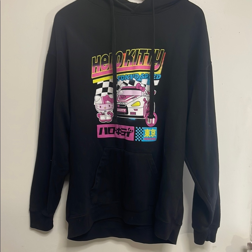 Hello Kitty Black Hoodie with Pink and Yellow Accents